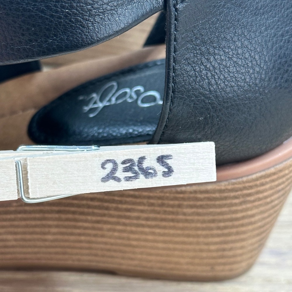Eurosoft by Sofft Ginnifer Sandals Womens 11 Black Wedge Heel Strappy Comfort - Picture 12 of 12